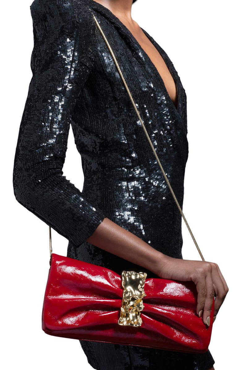 Alexis Bittar Ribbon Leather Shoulder Bag, Alternate, color,