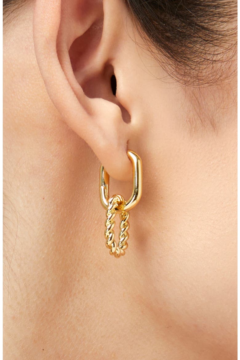 Ash Double Hoop Earrings, Alternate, color, GOLD