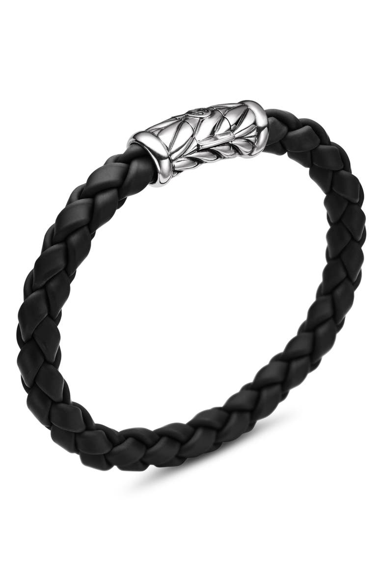 David Yurman Chevron Bracelet, Alternate, color, Black