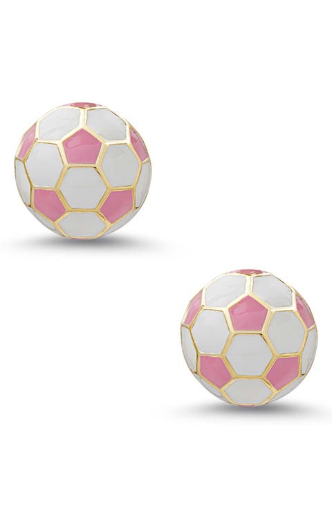 Kids' 3D Soccer Ball Stud Earrings