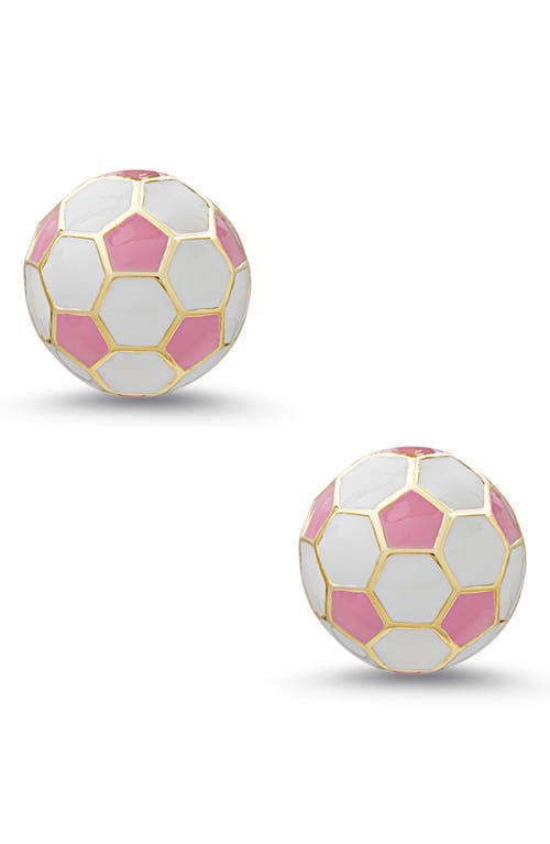 Lily Nily Kids' 3d Soccer Ball Stud Earrings In Pink