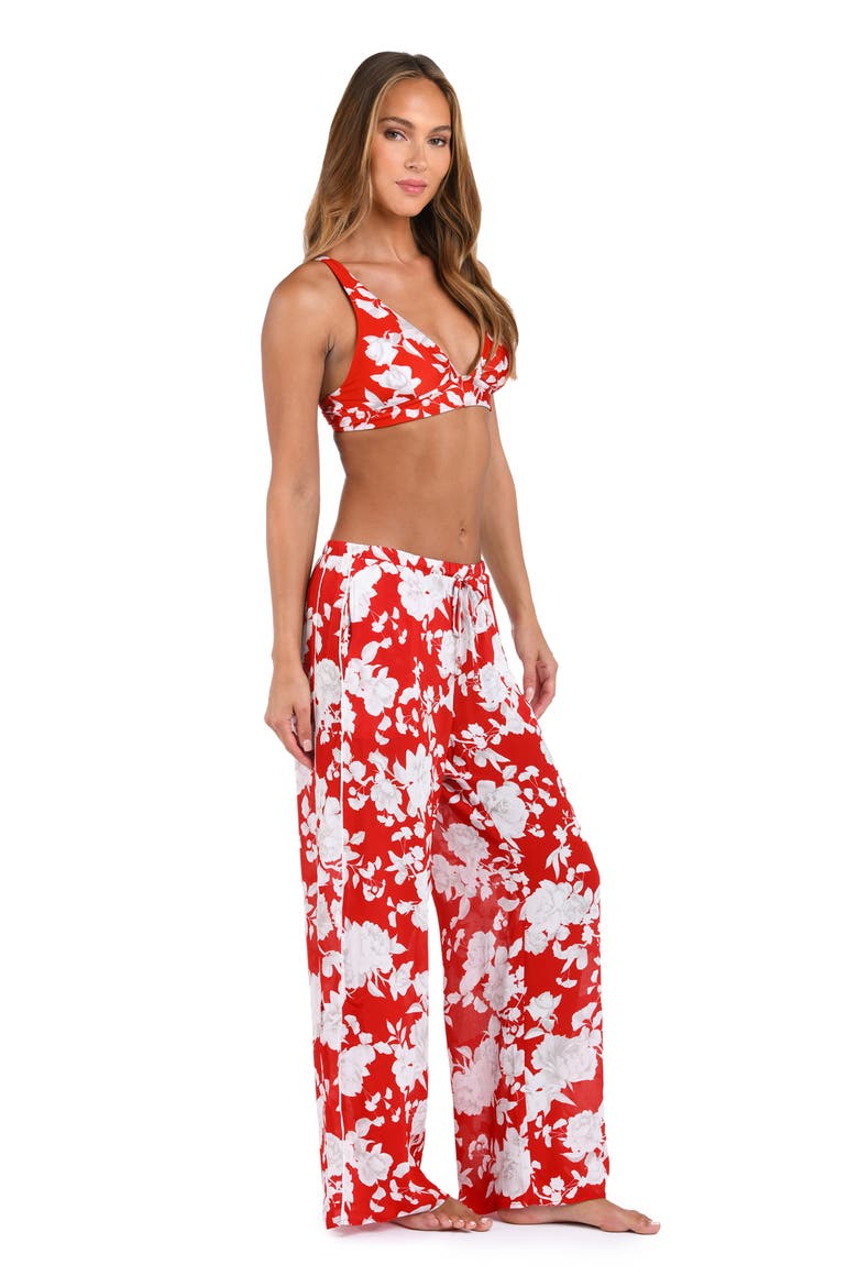 Geraldine Ikebana Cover-Up Pants, Alternate, color, ROUGE