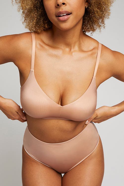 Shop Negative Underwear Glacé Non-wire Bra In Buff