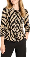 NIC+ZOE Animal Print Jacquard Cardigan