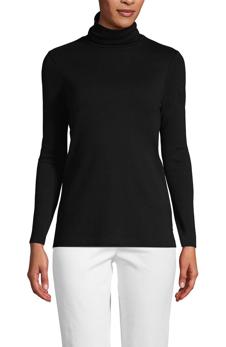 Lands' End Supima Cotton Fitted Long Sleeve Turtleneck, Main, color, 