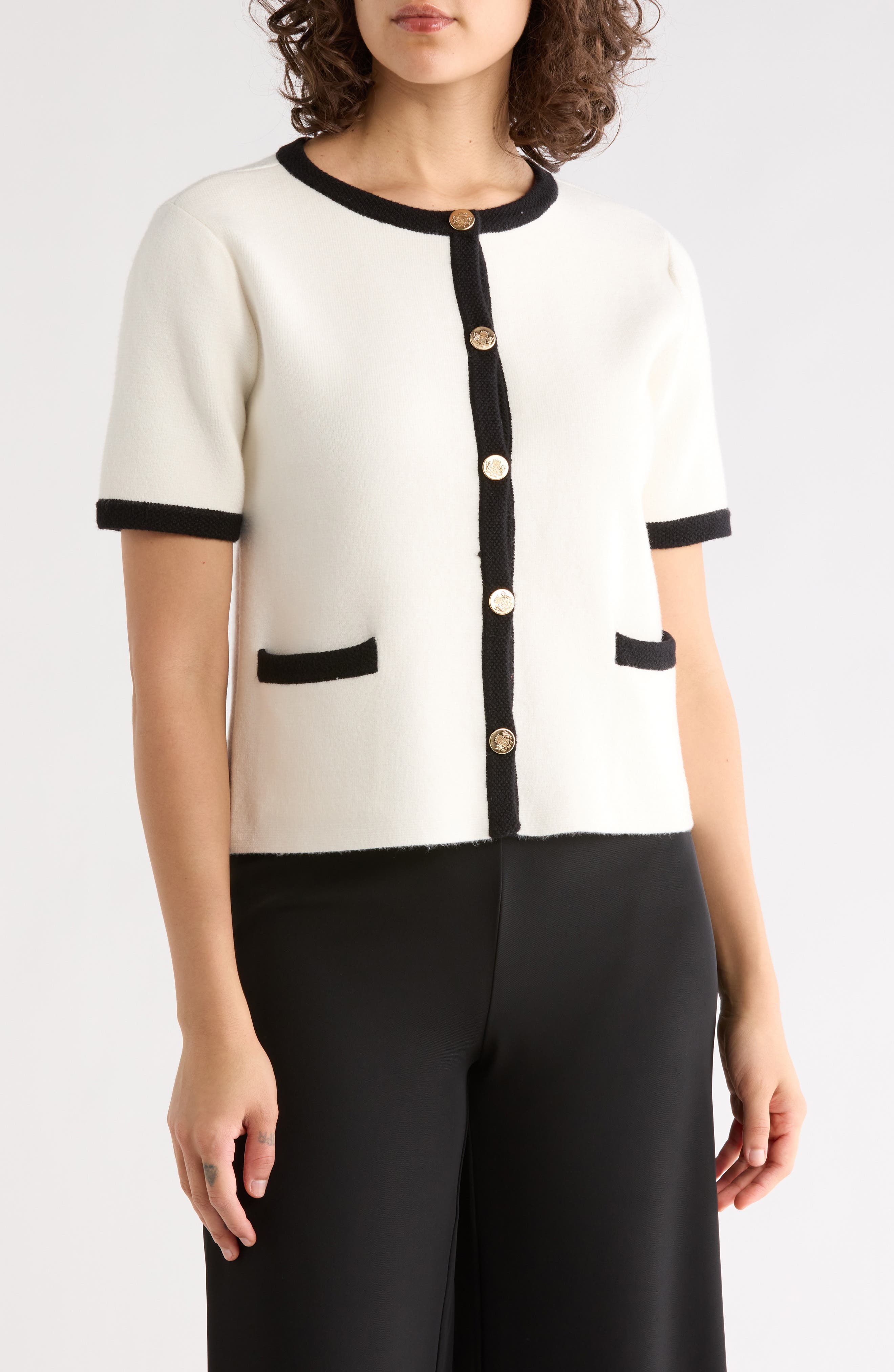 T Tahari Button Sweater