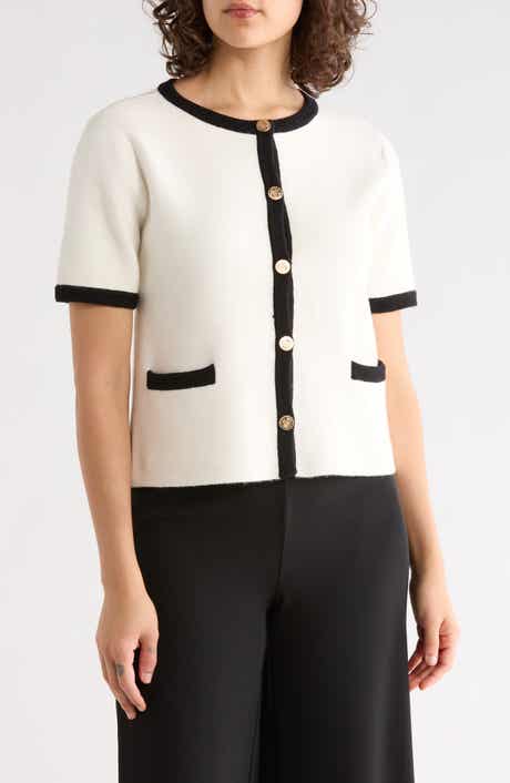 T Tahari Button Sweater