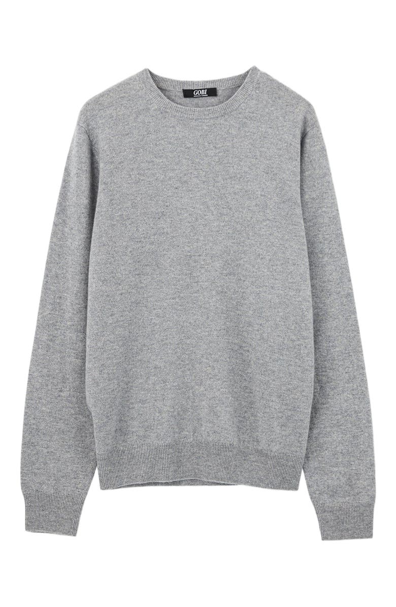 GOBI Mongolian Cashmere Essential Crewneck Cashmere Sweater, Alternate, color, Vapor Blue