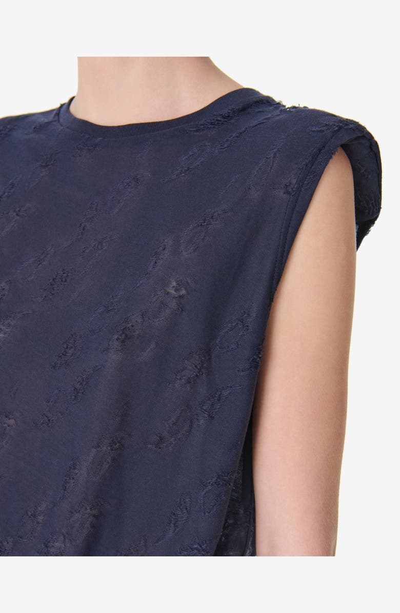 IRO Horphee Padded Shoulder Top, Alternate, color, Anchor Blue