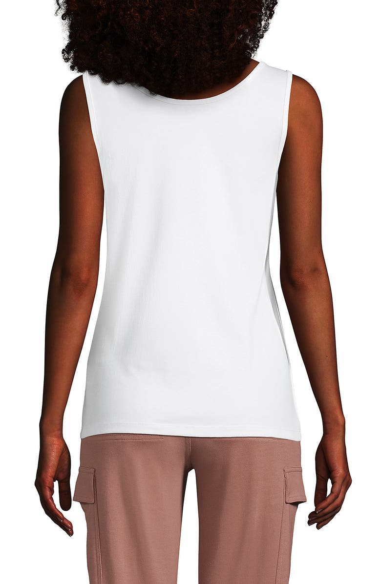 Lands' End Cotton Tank Top, Alternate, color, White