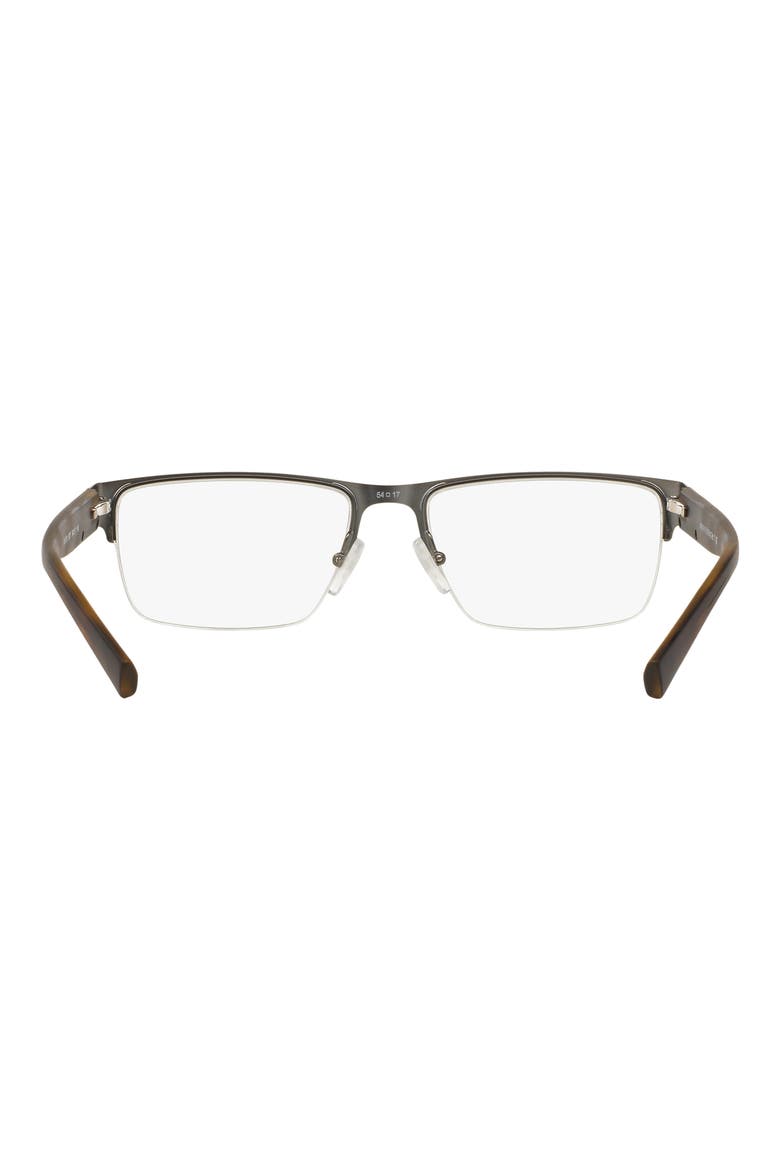 54mm Semirimless Rectangular Optical Glasses, Alternate, color, MATTE GUNMETAL