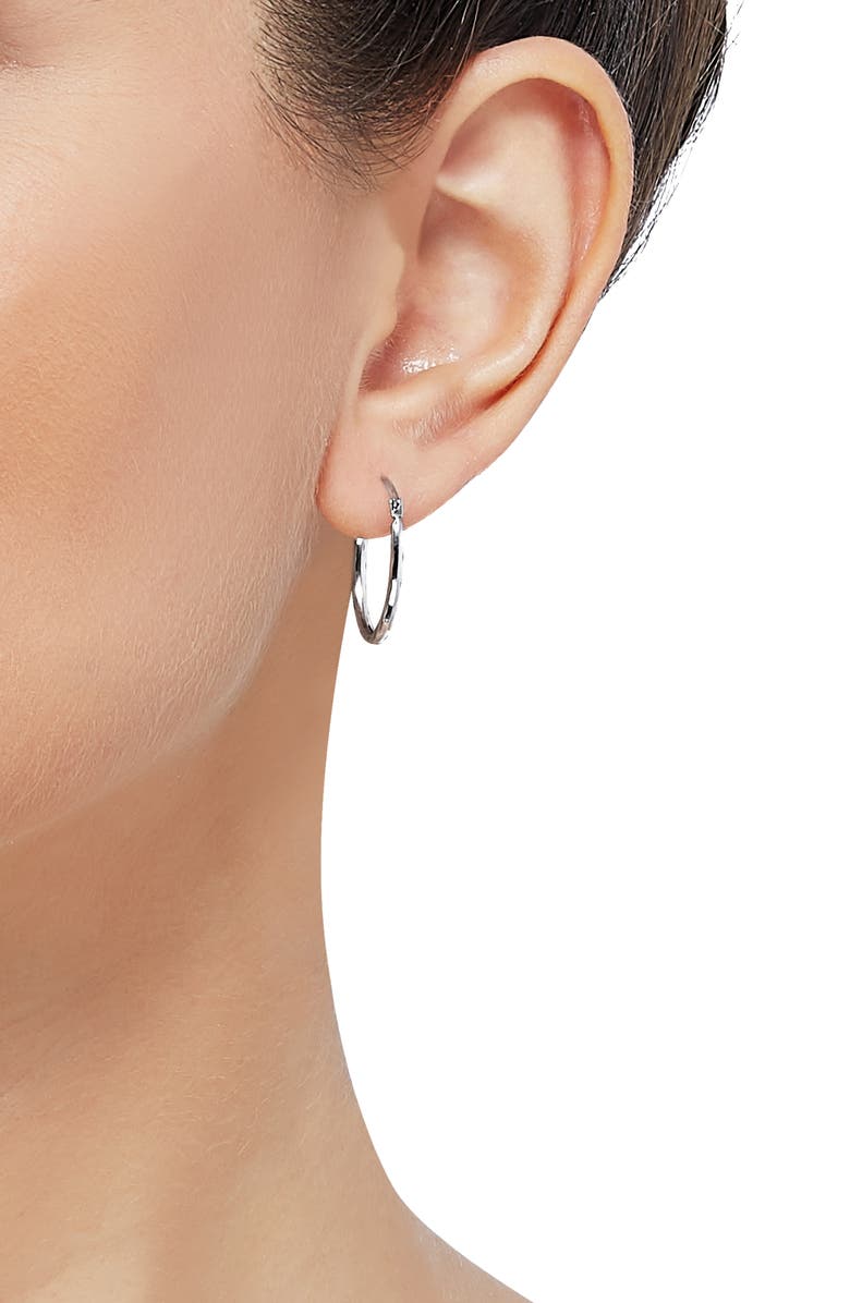 Frankie & Zoe Oval Hoop Earrings, Alternate, color, White Gold