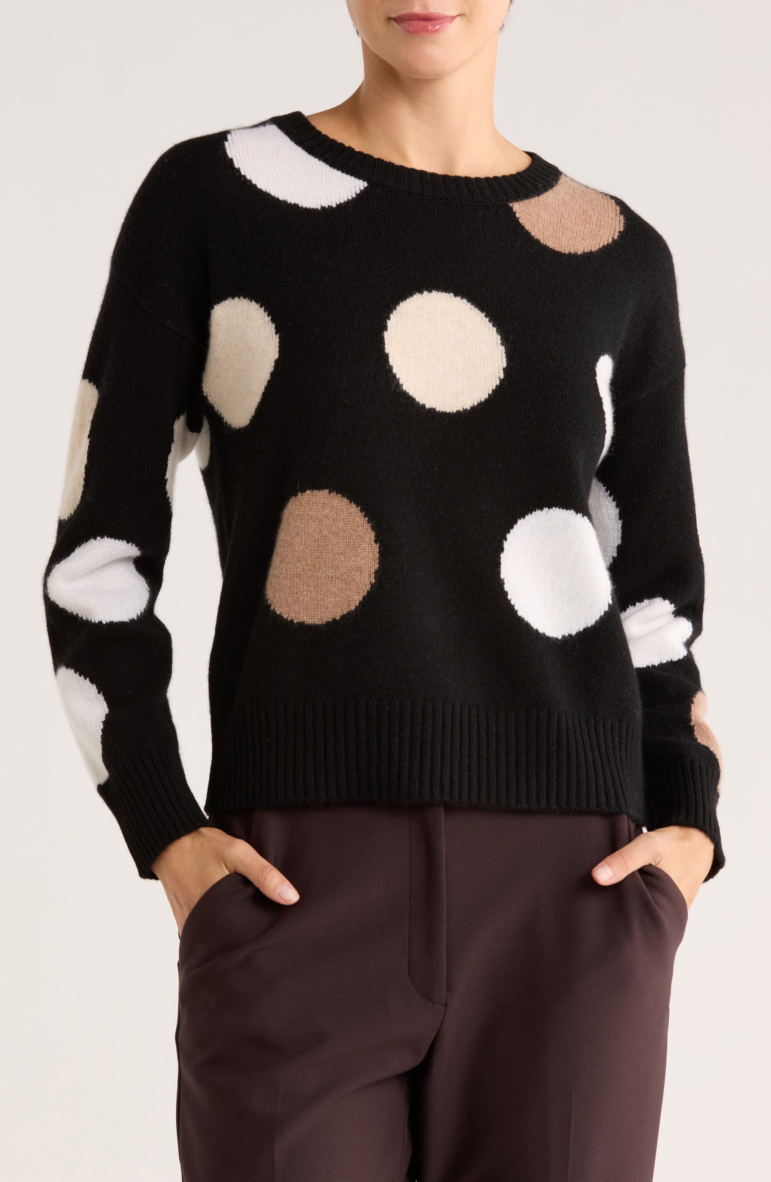 Magaschoni Polka Dot Cashmere Sweater