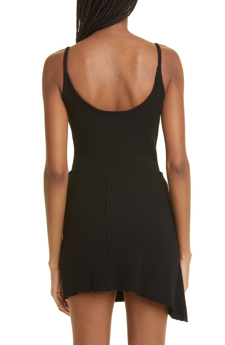 Courrèges Logo Rib Tank Top, Alternate, color, Black