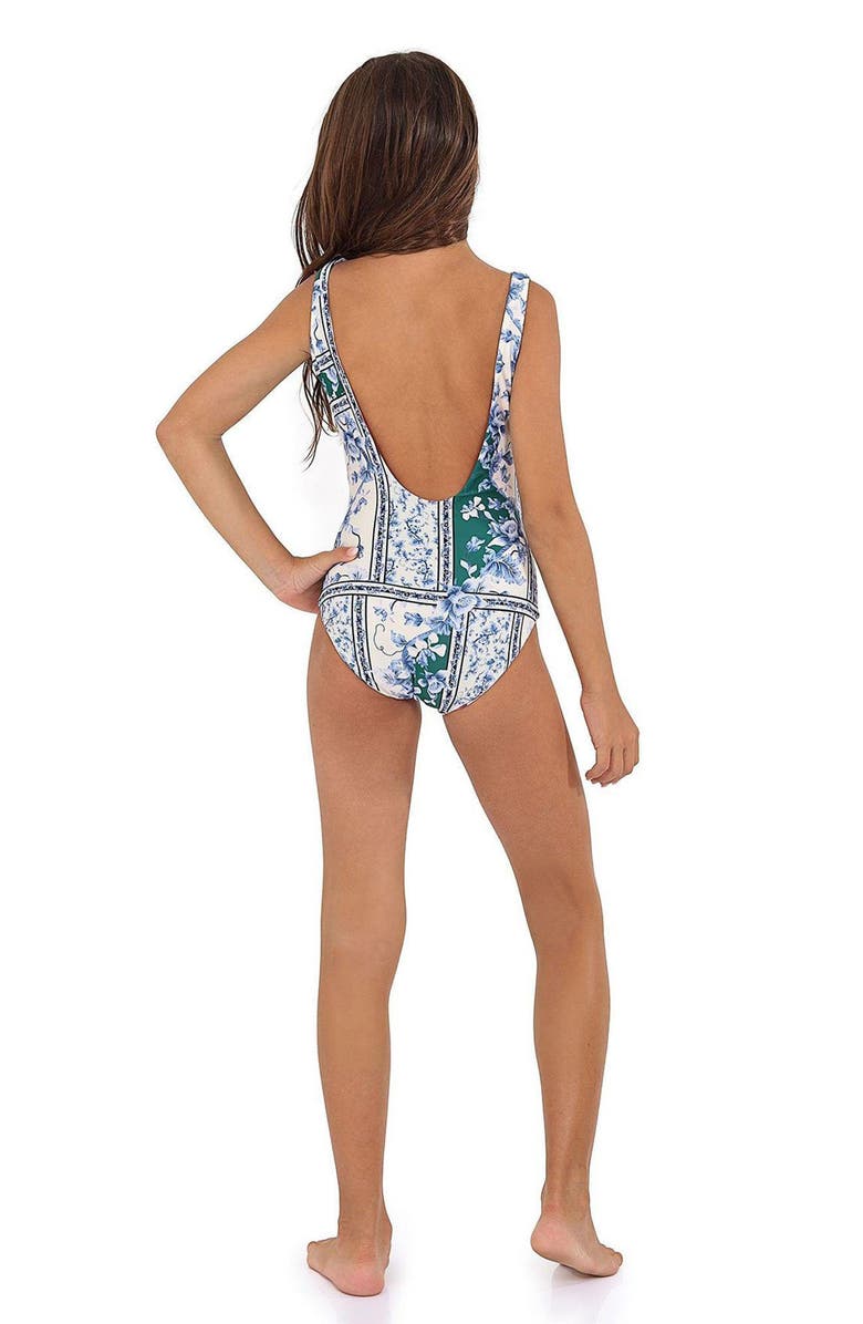 Agua Bendita Kids' Iliana Ivy Cutout Reversible One-Piece Swimsuit, Alternate, color, 