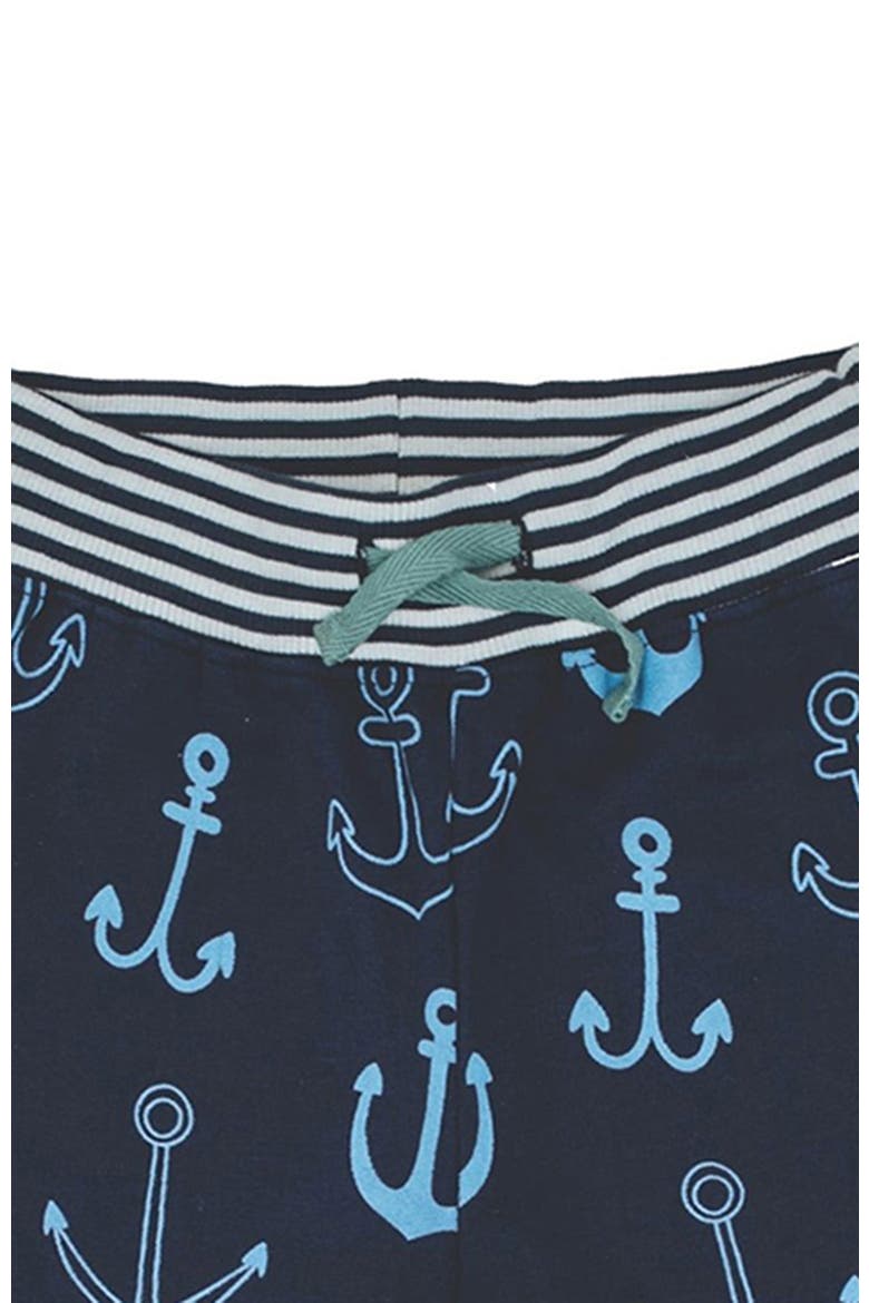 Organic Cotton Anchor Print Joggers, Alternate, color, Navy