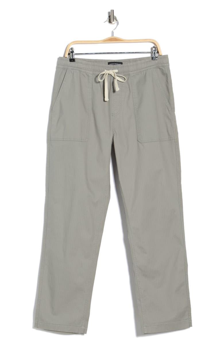 Lucky Brand Organic Cotton Dobby Drawstring Waist Pants, Alternate, color, Moon Mist