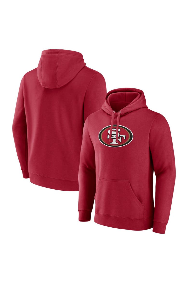 Men's Fanatics Branded Scarlet San Francisco 49ers Primary Logo Fleece Pullover Hoodie, Main, color, Scarlet