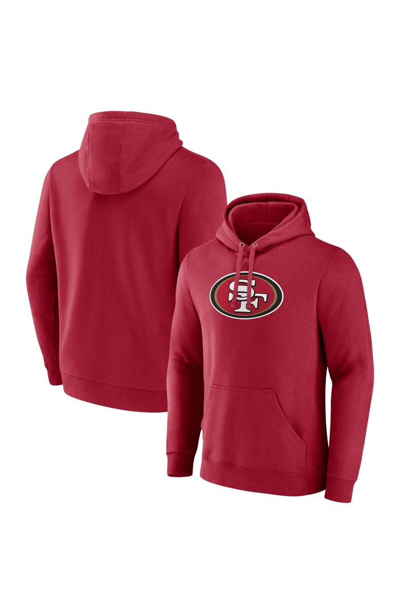 FANATICS Men's Fanatics Branded Scarlet San Francisco 49ers Primary Logo Fleece Pullover Hoodie, Main, color, 