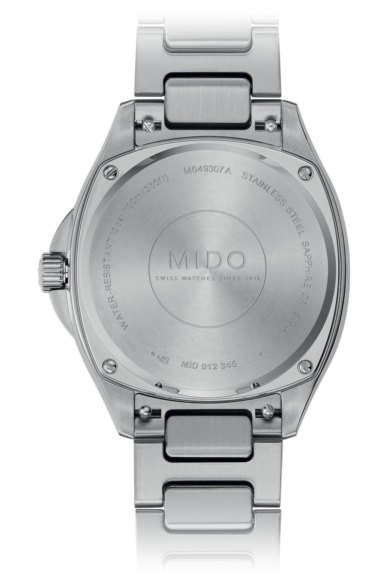 Multifort Diamond Square Automatic Bracelet Watch, 35mm, Alternate, color, WHITE MOTHER OF PEARL