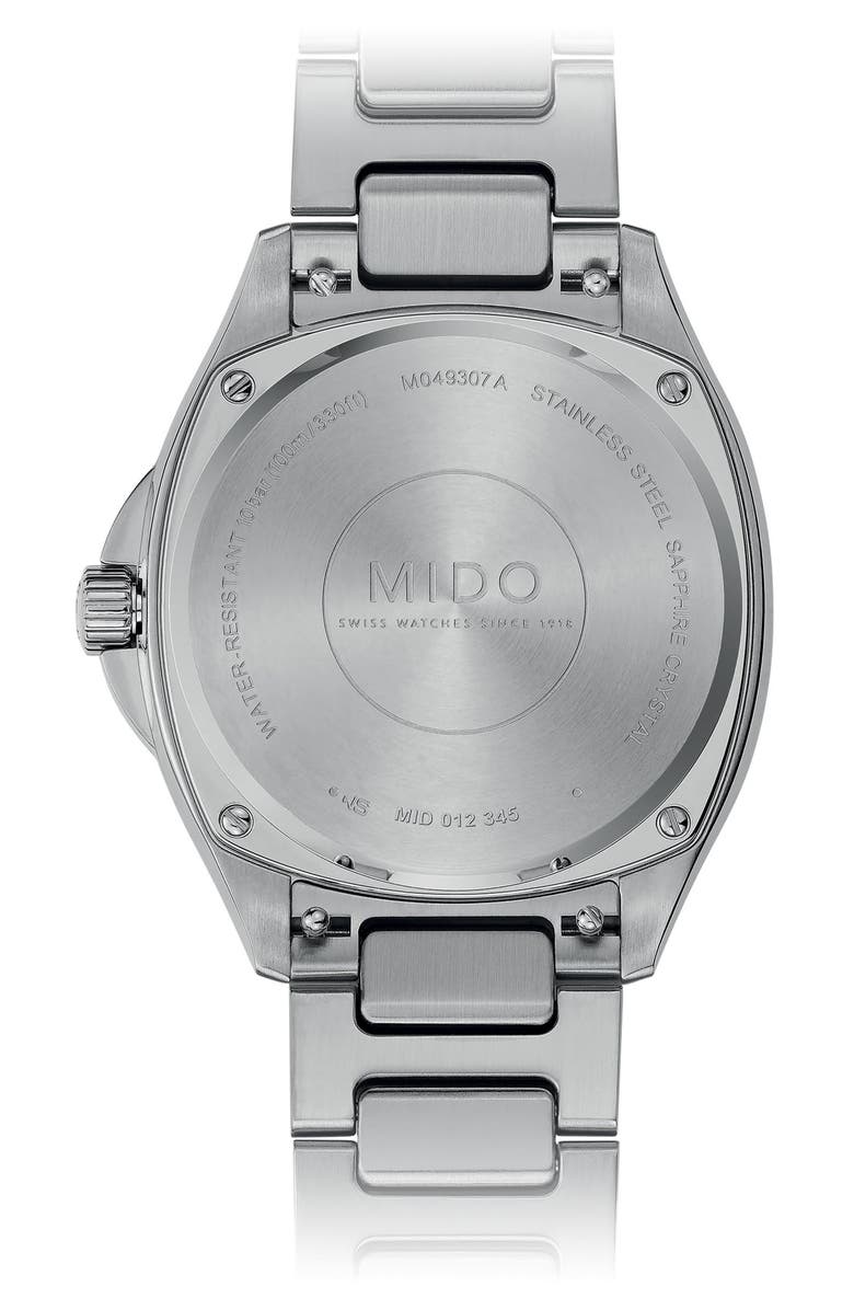 MIDO Multifort Diamond Square Automatic Bracelet Watch, 35mm, Alternate, color, White Mother Of Pearl