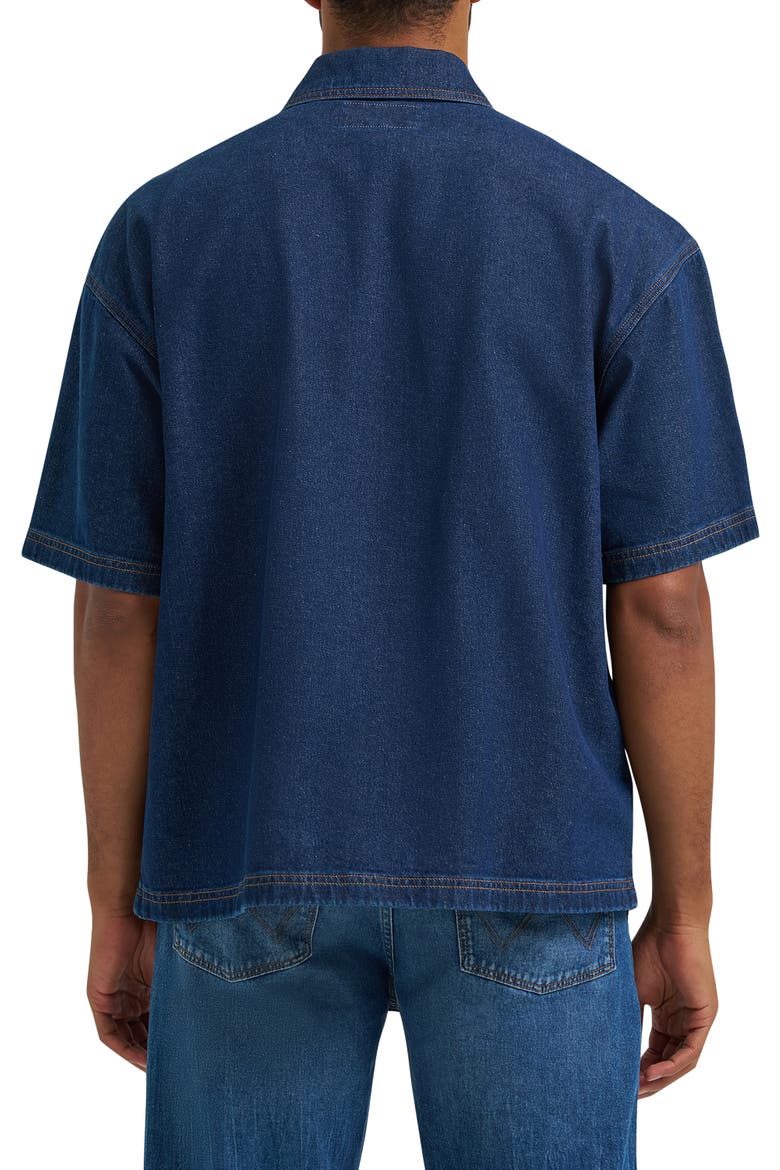 Short Sleeve Denim Overshirt, Alternate, color, RINSED