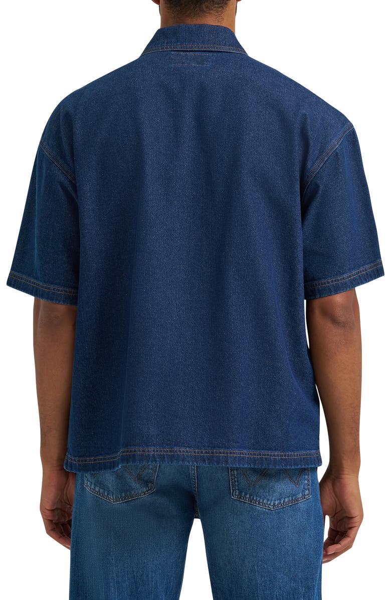 Wrangler Short Sleeve Denim Overshirt, Alternate, color, Rinsed
