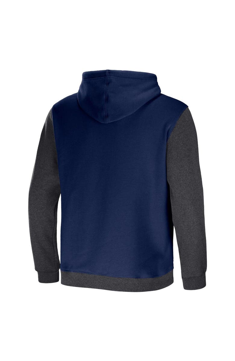 NFL X DARIUS RUCKER Men's NFL x Darius Rucker Collection by Fanatics Navy/Charcoal New England Patriots Colorblock Pullover Hoodie, Alternate, color, Navy