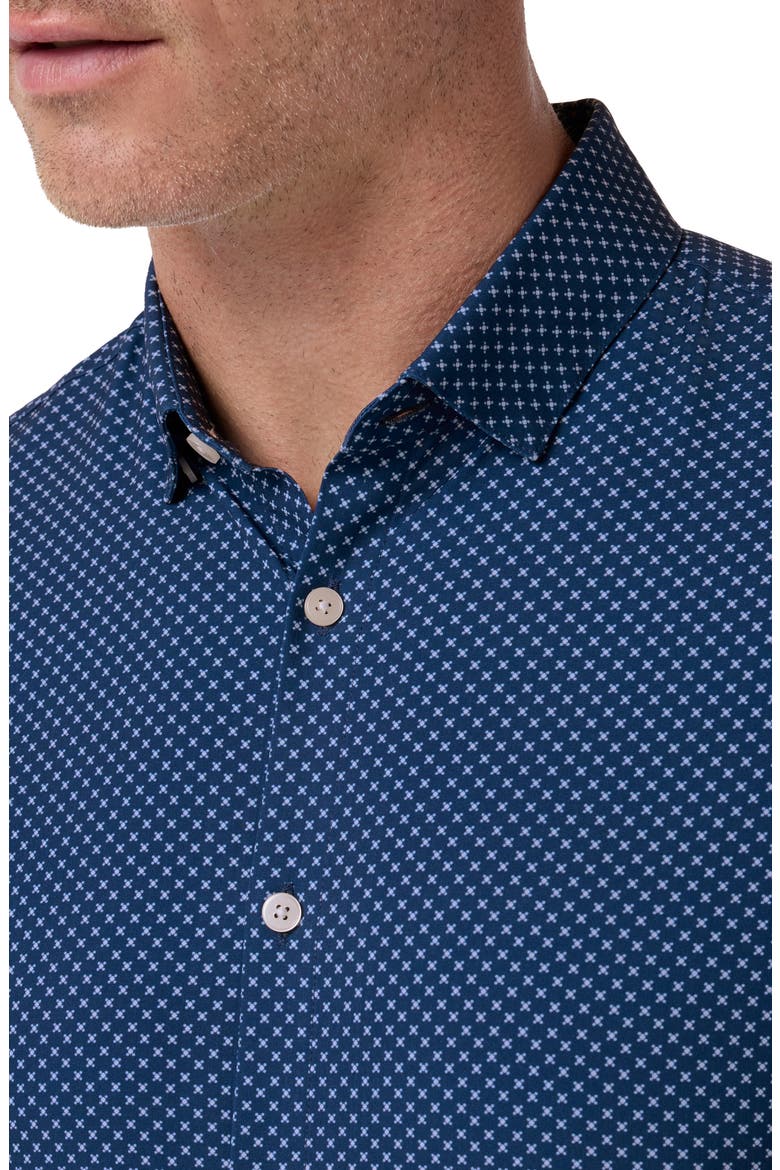 Leeward No Tuck Long Sleeve Dress Shirt, Alternate, color, MIDNIGHT NAVY CREST DOT