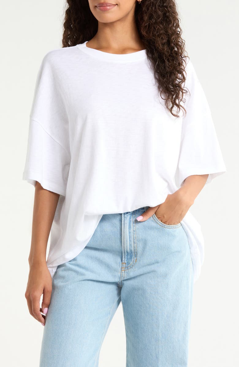 Faherty Sunwashed Boyfriend T-Shirt, Main, color, White