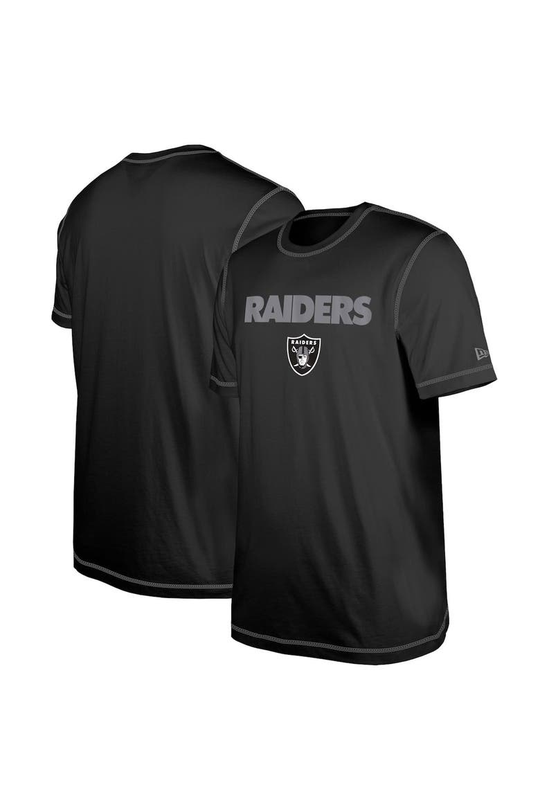 Men's New Era  Black Las Vegas Raiders Third Down Puff Print T-Shirt, Main, color, Black