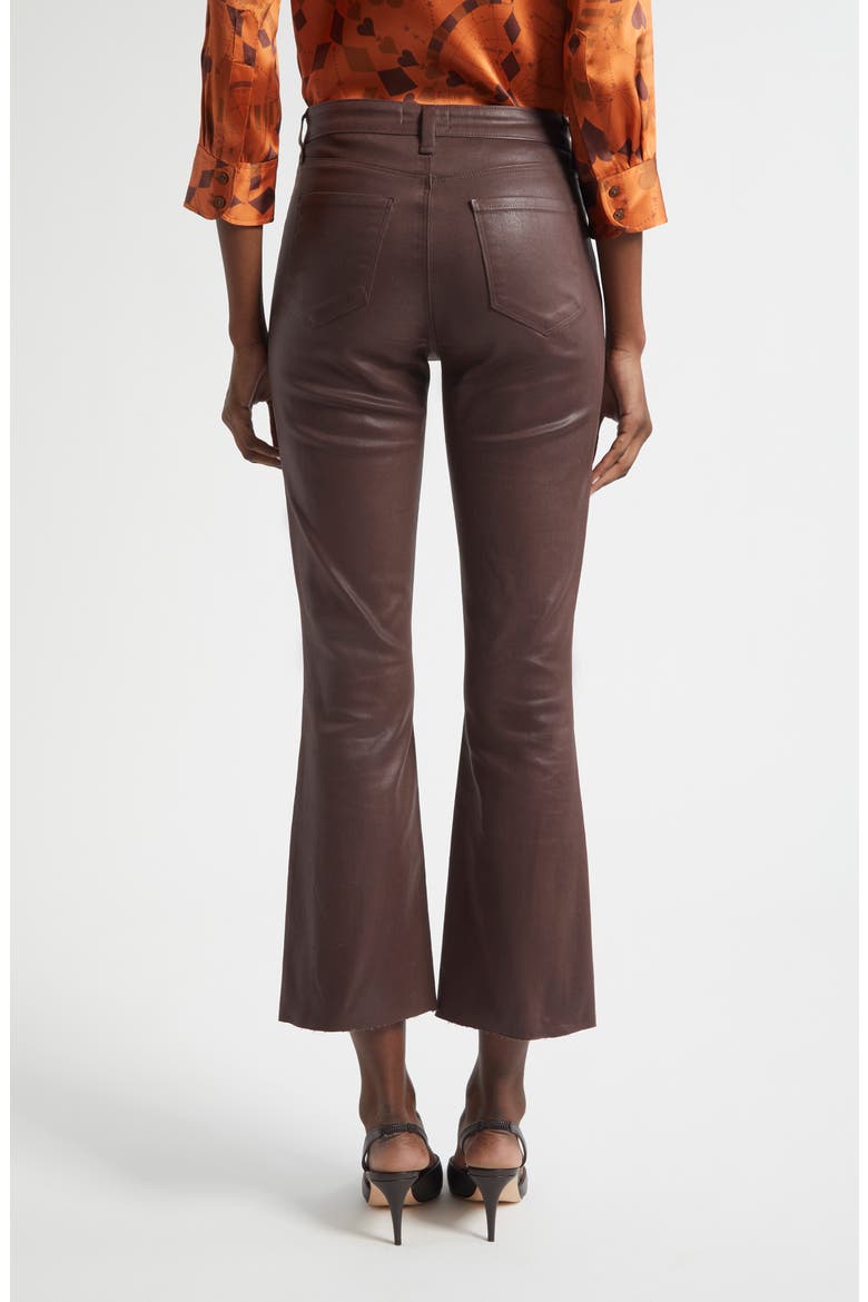 Kendra Coated High Waist Crop Flare Jeans, Alternate, color, CHOCOLATE COATED