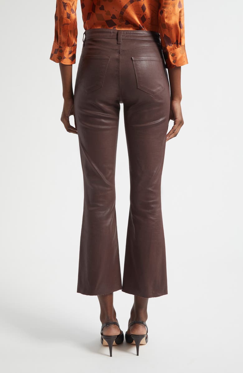 L
AGENCE Kendra Coated High Waist Crop Flare Jeans, Alternate, color, Chocolate Coated