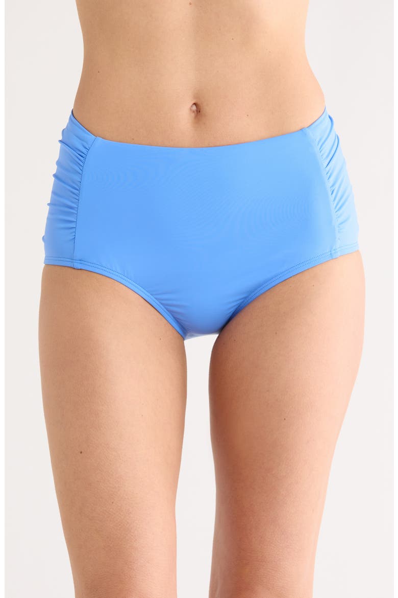 Shirred Bikini Bottoms, Main, color, CORNFLOWER