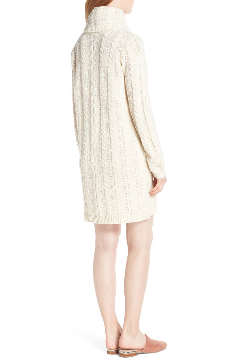 BB Dakota by Steve Madden Cowl Neck Cable Sweater Dress, Alternate, color,