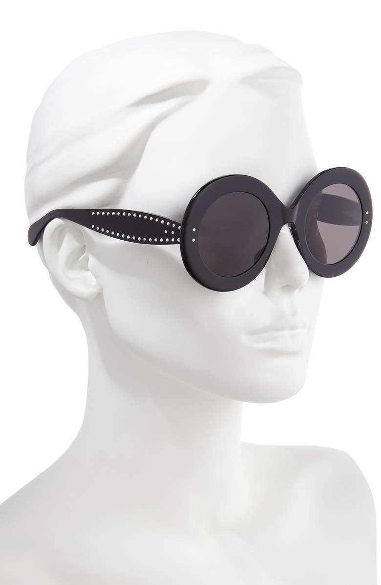 Alaïa 50mm Round Sunglasses, Alternate, color, 