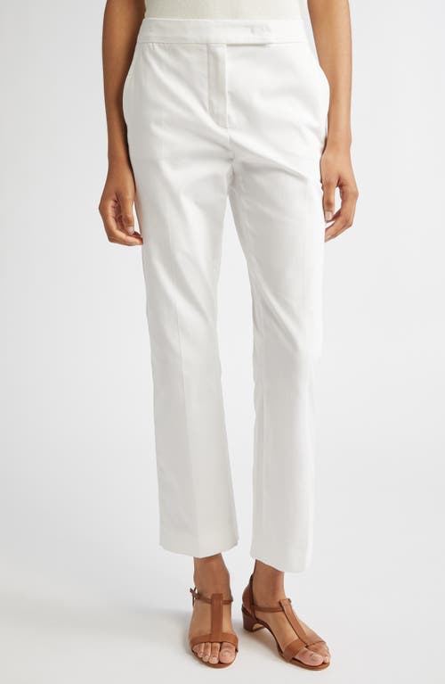 Max Mara Okra Stretch Cotton Ankle Pants In White