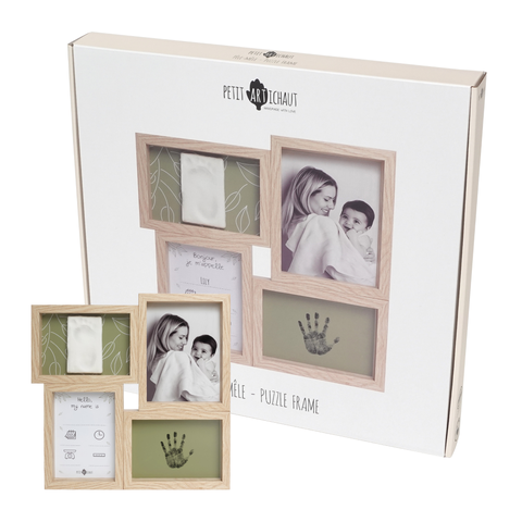 Puzzle Frame - Inkless Baby Print Keepsake Kit & Photo Memory Frame