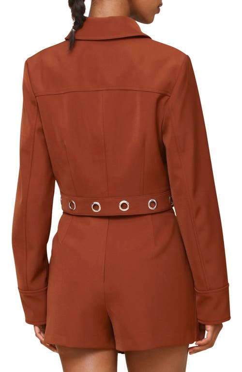 Avec Les Filles Grommet Crop Jacket In Rust