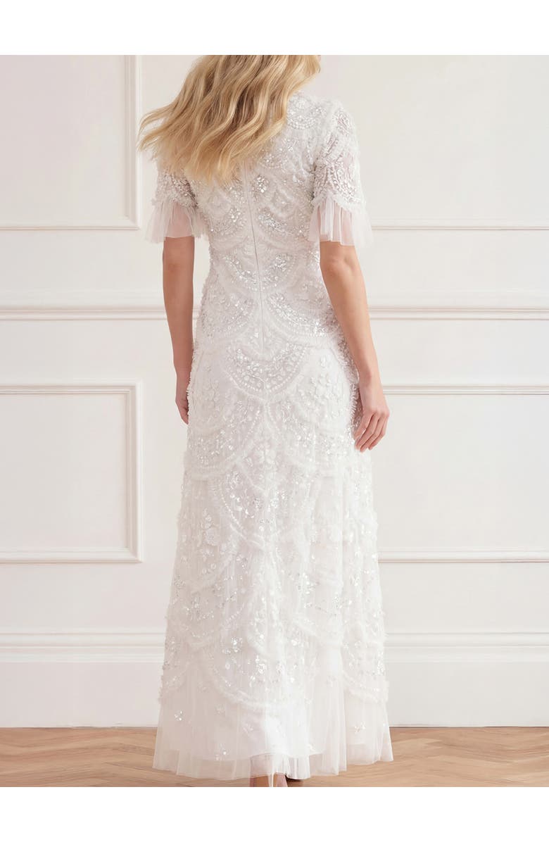 Needle & Thread Carmen Ruffle Maxi Dress, Alternate, color, Swan White