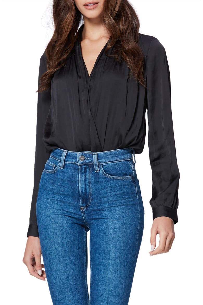 Sevilla Surplice Bodysuit, Main, color, BLACK
