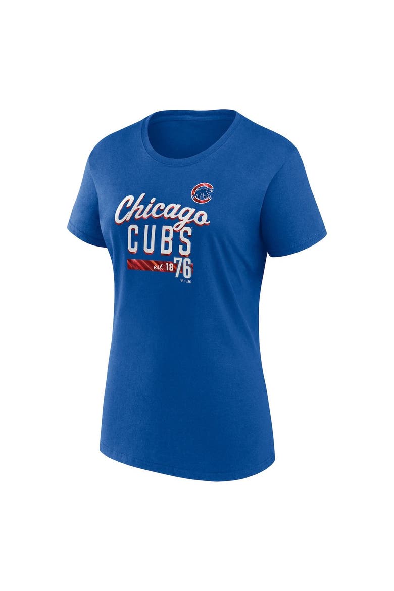 Women's Fanatics Branded Royal Chicago Cubs Logo Fitted T-Shirt, Alternate, color, Royal