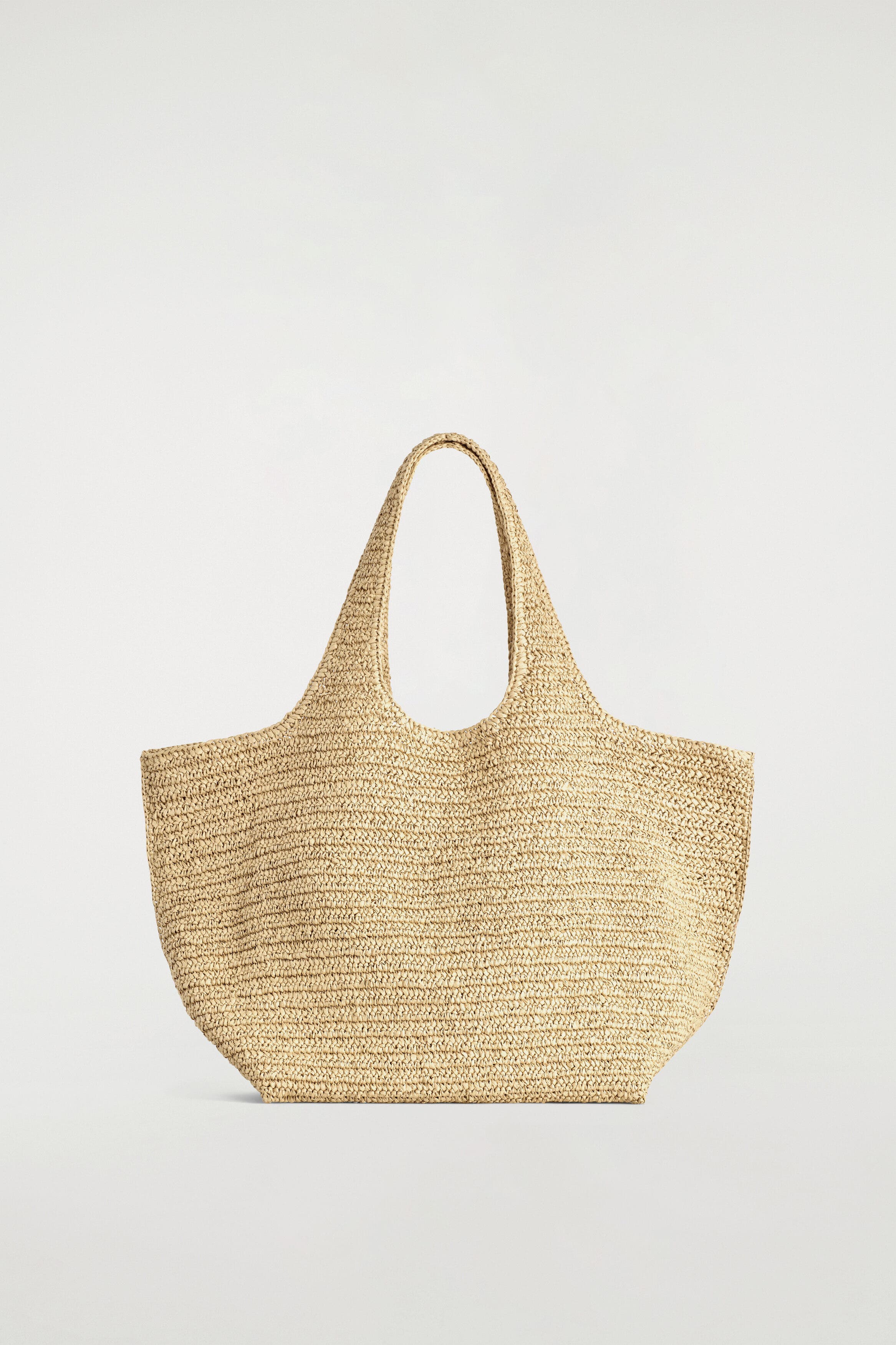 Sculpted Tote Bag - Paper, Main, color, BEIGE