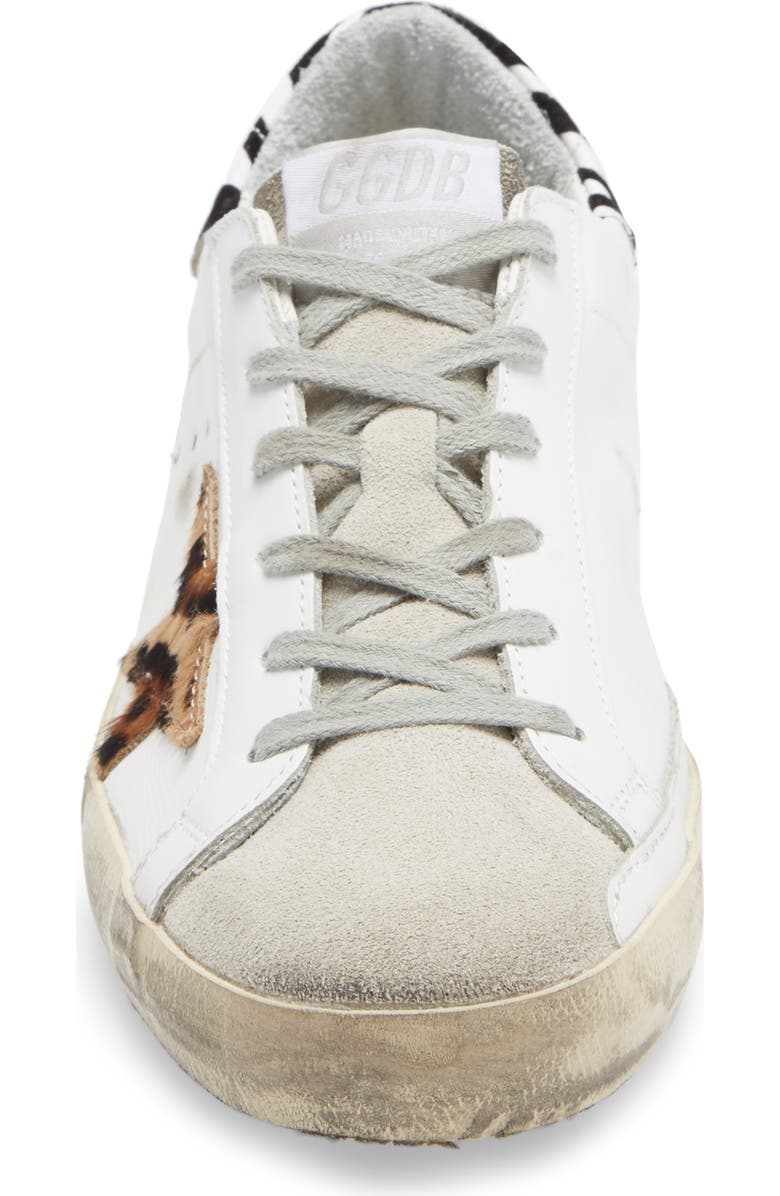 Golden Goose Superstar Genuine Calf Hair Animal Print Sneaker, Alternate, color,