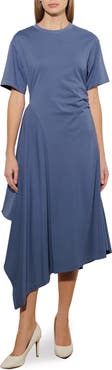 FREEMARKET Cotton Blend Asymmetric Hem T-Shirt Dress