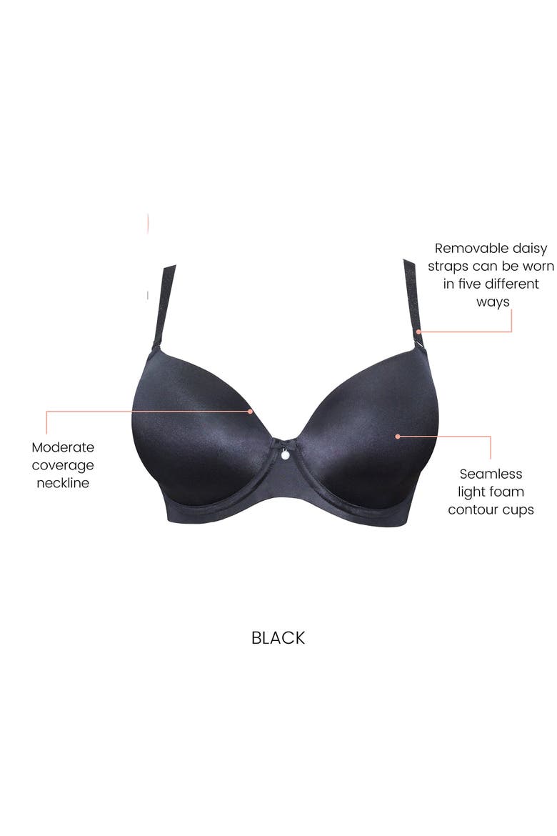 Elise T-Shirt Bra, Alternate, color, Black