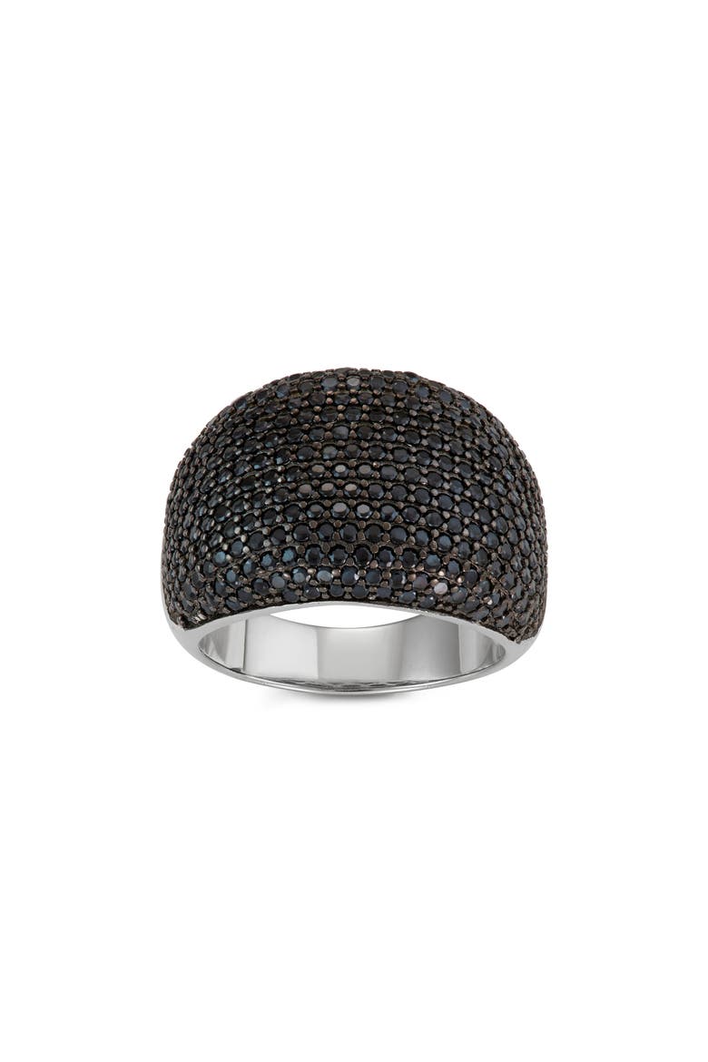 Cubic Zirconia Pavé Ring, Main, color, SILVER/ BLACK