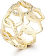 SPHERA MILANO Rhodium Plated Heart Band Ring