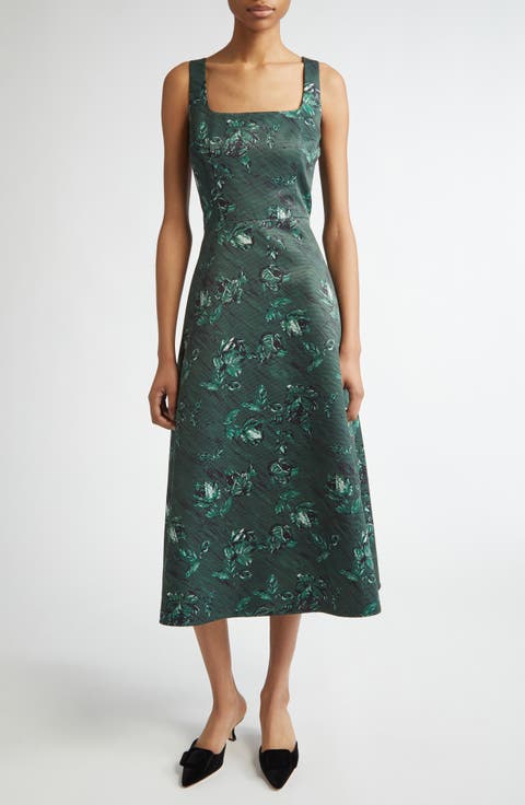 Green Floral Dresses for Women