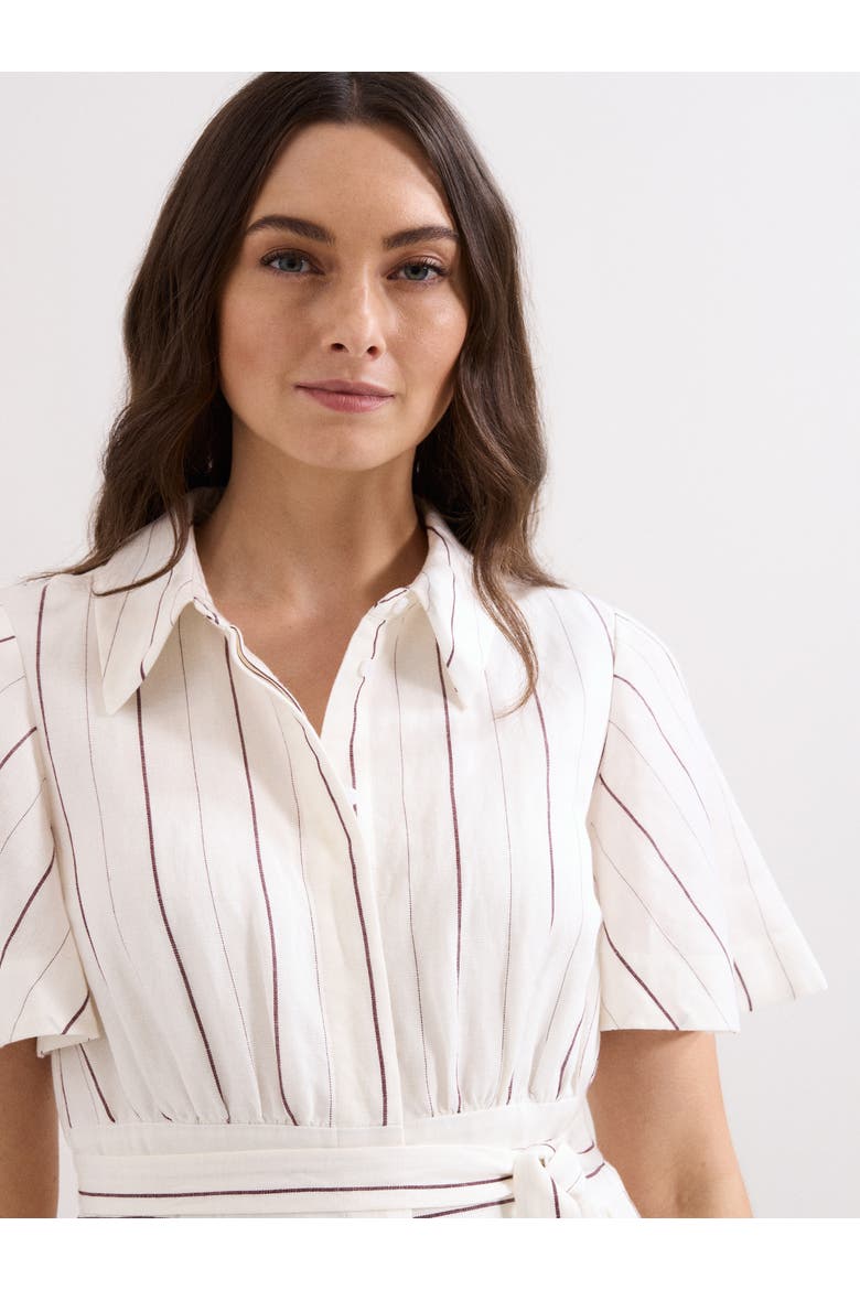 Marielle Striped Shirt Dress, Alternate, color, White